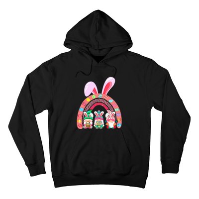 Happy Easter Day Cute Gnome Easter Rainbow Bunny Hoodie