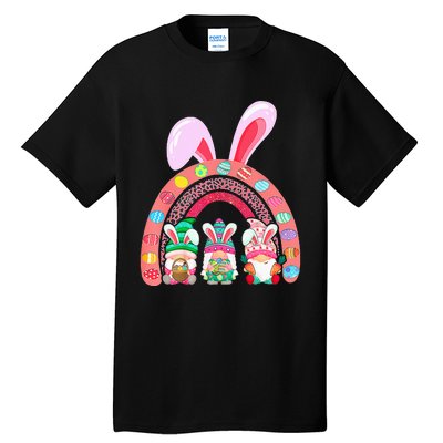 Happy Easter Day Cute Gnome Easter Rainbow Bunny Tall T-Shirt