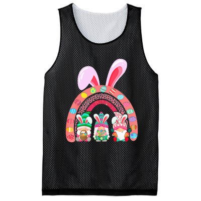 Happy Easter Day Cute Gnome Easter Rainbow Bunny Mesh Reversible Basketball Jersey Tank