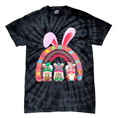 Happy Easter Day Cute Gnome Easter Rainbow Bunny Tie-Dye T-Shirt