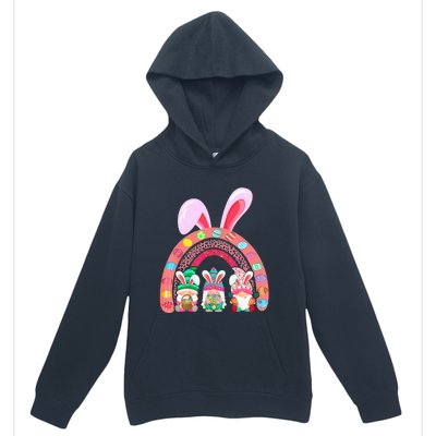 Happy Easter Day Cute Gnome Easter Rainbow Bunny Urban Pullover Hoodie