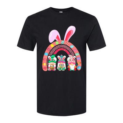 Happy Easter Day Cute Gnome Easter Rainbow Bunny Softstyle CVC T-Shirt