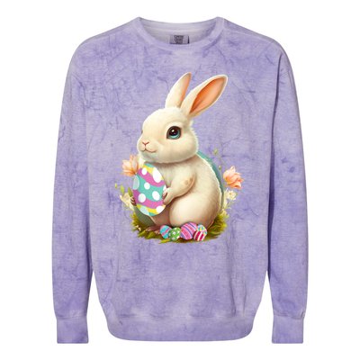 Happy Easter Day Easter Bunny Easter Egg Funny Colorblast Crewneck Sweatshirt