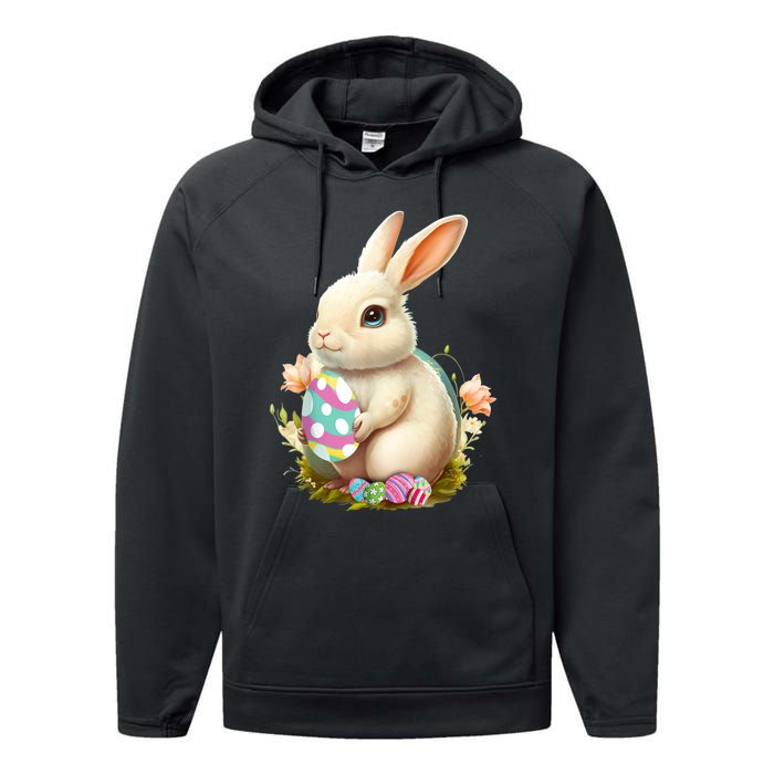 Happy Easter Day Easter Bunny Easter Egg Funny Performance Fleece Hoodie