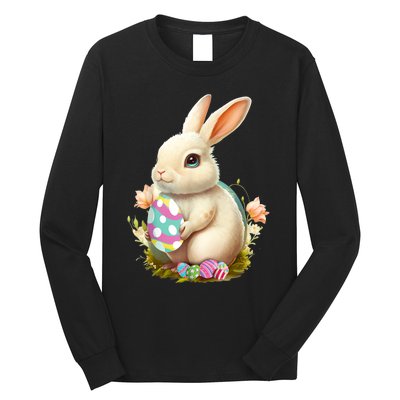 Happy Easter Day Easter Bunny Easter Egg Funny Long Sleeve Shirt