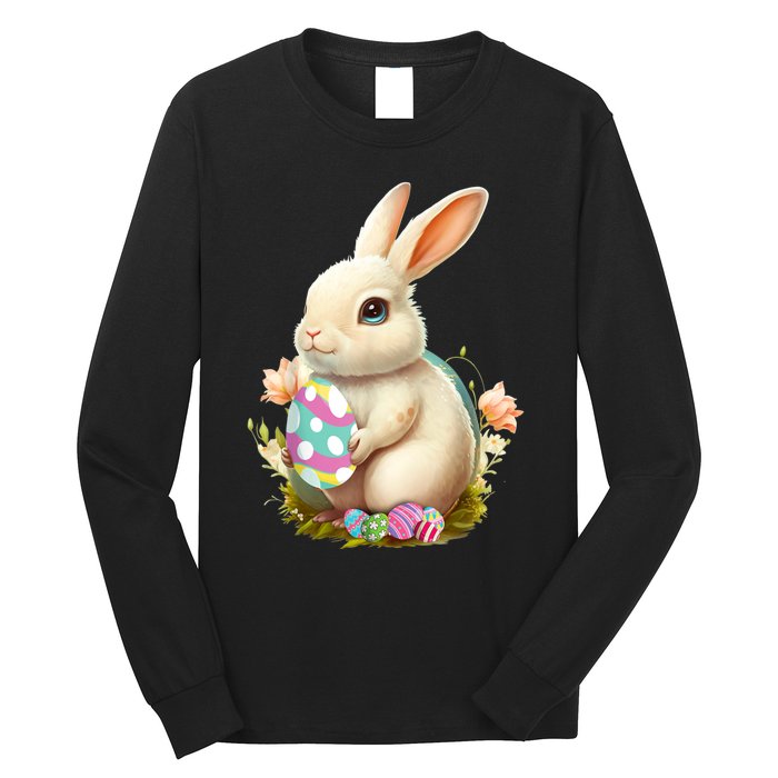 Happy Easter Day Easter Bunny Easter Egg Funny Long Sleeve Shirt