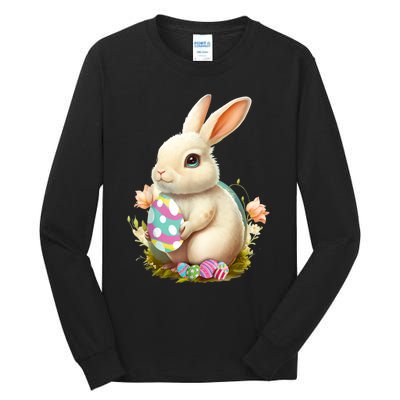 Happy Easter Day Easter Bunny Easter Egg Funny Tall Long Sleeve T-Shirt