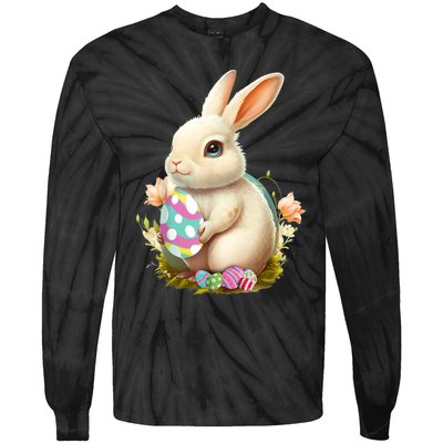 Happy Easter Day Easter Bunny Easter Egg Funny Tie-Dye Long Sleeve Shirt