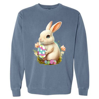 Happy Easter Day Easter Bunny Easter Egg Funny Garment-Dyed Sweatshirt