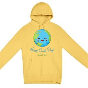 Happy Earth Day April 22 Cute Planet Premium Pullover Hoodie