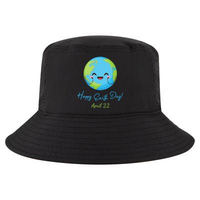 Happy Earth Day April 22 Cute Planet Cool Comfort Performance Bucket Hat