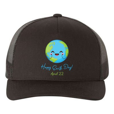 Happy Earth Day April 22 Cute Planet Yupoong Adult 5-Panel Trucker Hat