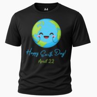 Happy Earth Day April 22 Cute Planet Cooling Performance Crew T-Shirt
