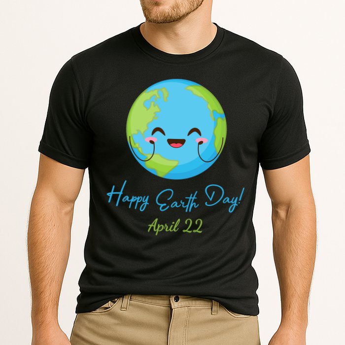 Happy Earth Day April 22 Cute Planet Cooling Performance Crew T-Shirt