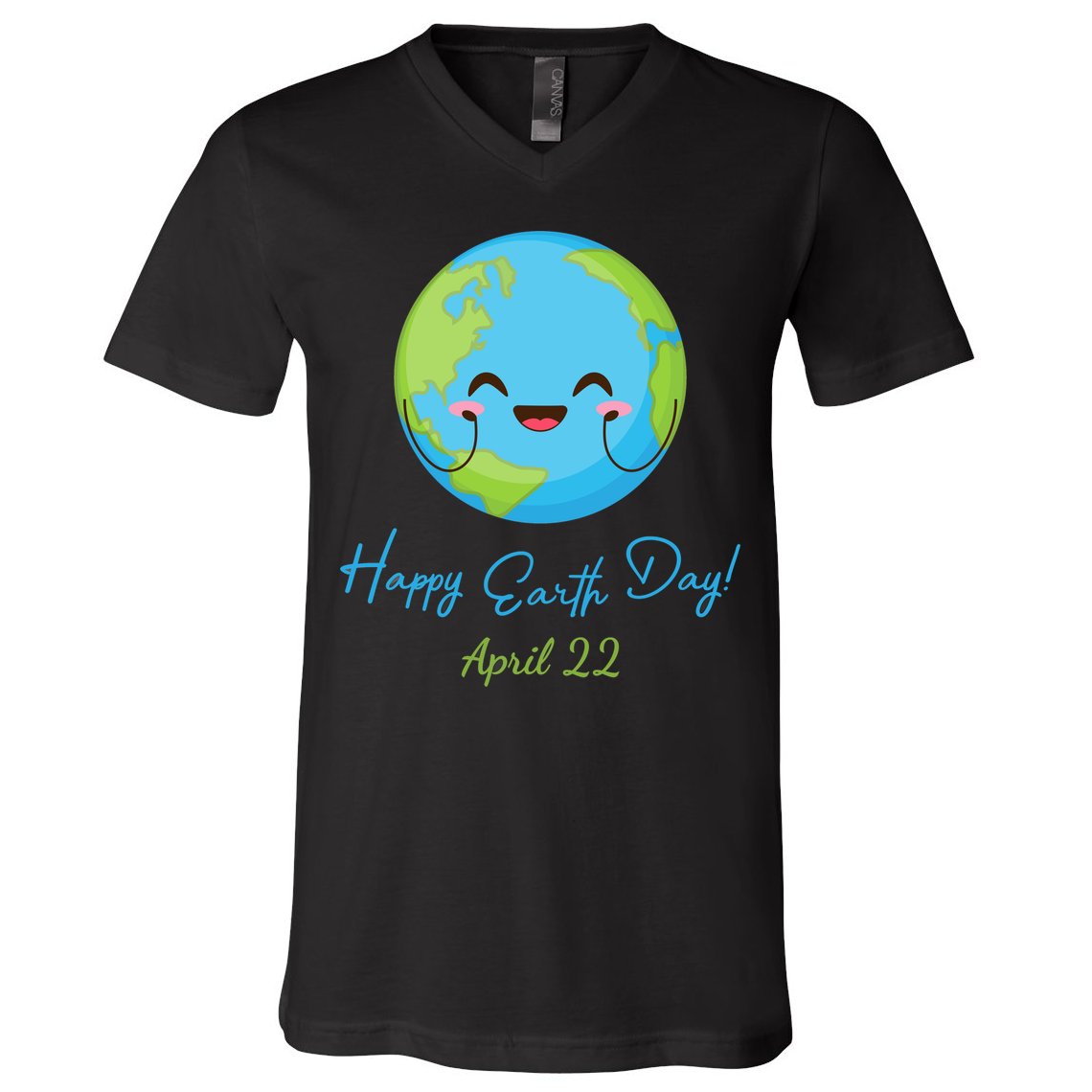 Happy Earth Day April 22 Cute Planet V-Neck T-Shirt