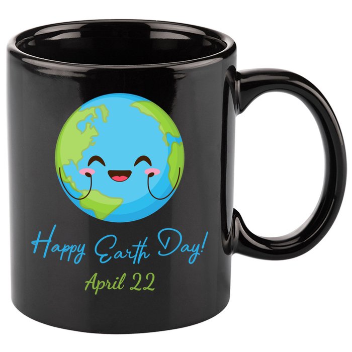 Happy Earth Day April 22 Cute Planet 11oz C Handle Ceramic Mug
