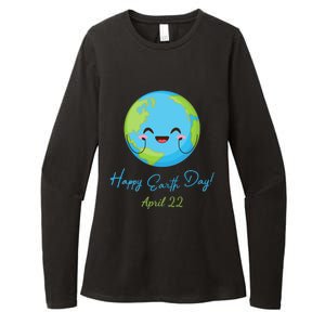 Happy Earth Day April 22 Cute Planet Womens CVC Long Sleeve Shirt