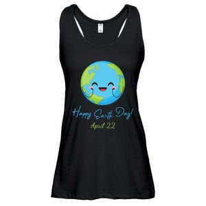 Happy Earth Day April 22 Cute Planet Ladies Essential Flowy Tank