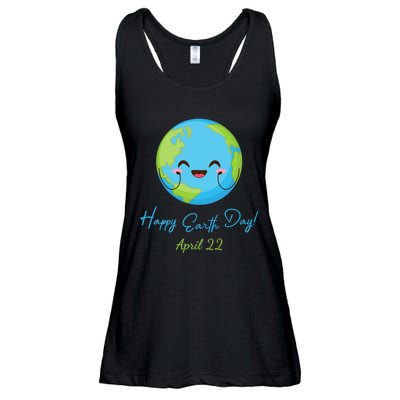 Happy Earth Day April 22 Cute Planet Ladies Essential Flowy Tank