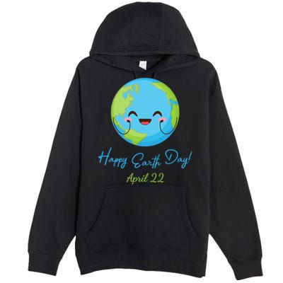 Happy Earth Day April 22 Cute Planet Premium Pullover Hoodie