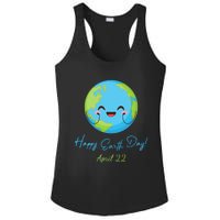 Happy Earth Day April 22 Cute Planet Ladies PosiCharge Competitor Racerback Tank