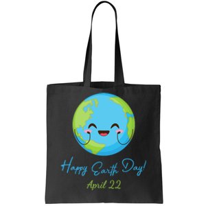 Happy Earth Day April 22 Cute Planet Tote Bag