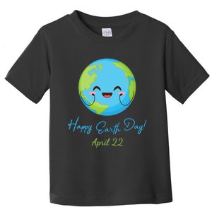 Happy Earth Day April 22 Cute Planet Toddler T-Shirt