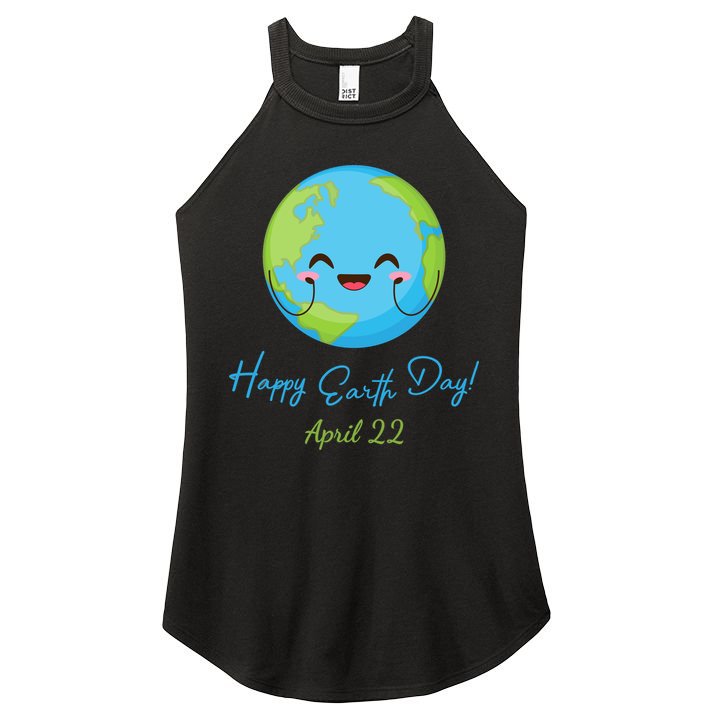Happy Earth Day April 22 Cute Planet Women's Perfect Tri Rocker Tank