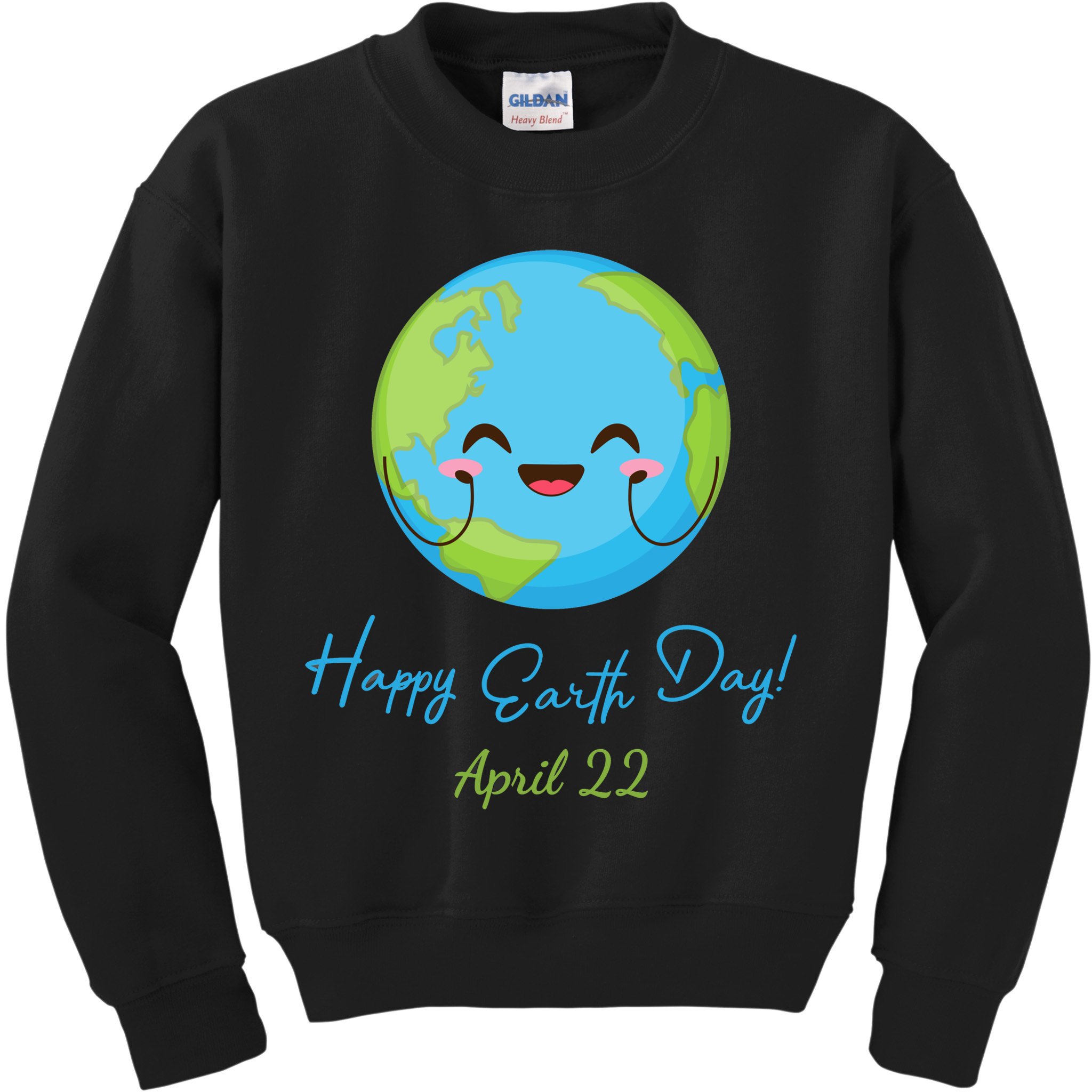 Happy Earth Day April 22 Cute Planet Kids Sweatshirt