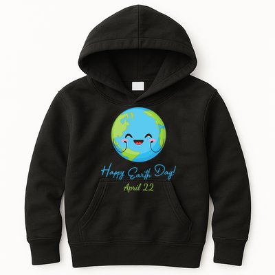 Happy Earth Day April 22 Cute Planet Kids Hoodie