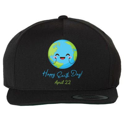 Happy Earth Day April 22 Cute Planet Wool Snapback Cap