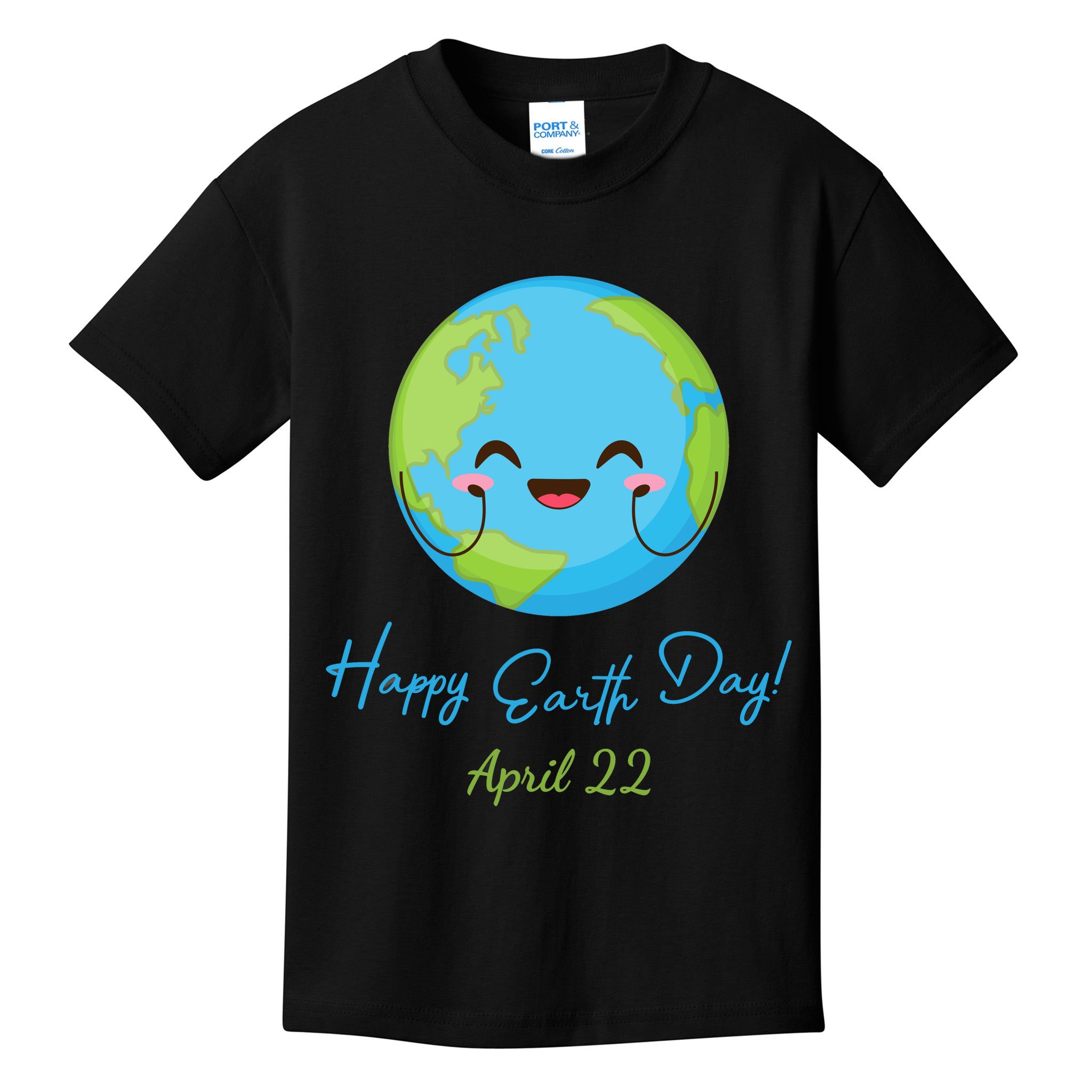 Happy Earth Day April 22 Cute Planet Kids T-Shirt
