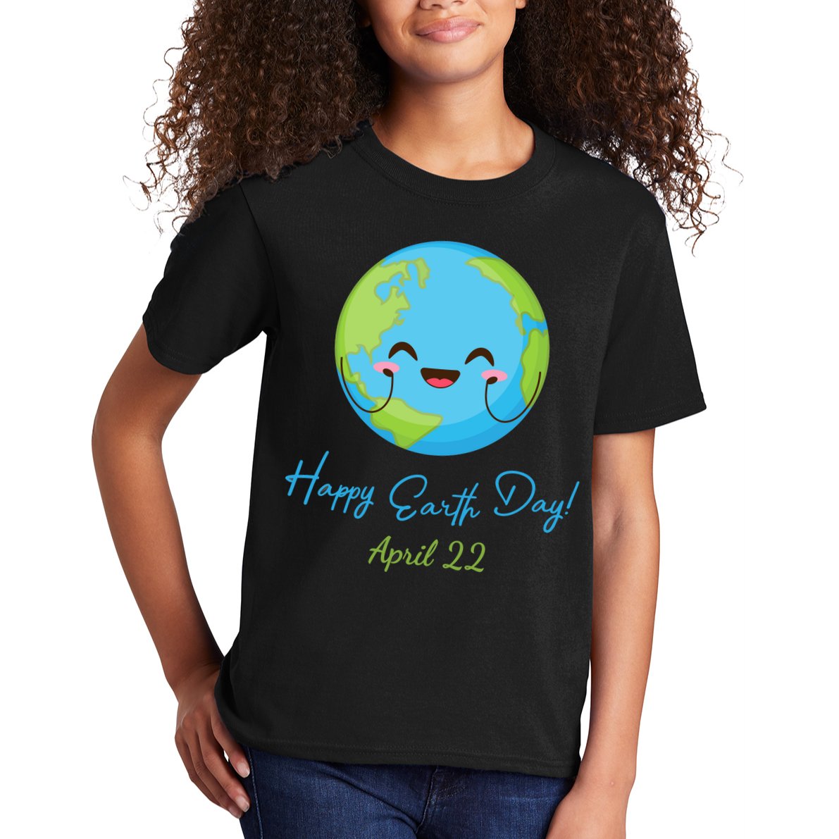 Happy Earth Day April 22 Cute Planet Kids T-Shirt