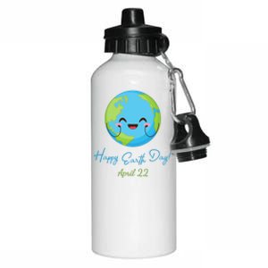 Happy Earth Day April 22 Cute Planet Aluminum Water Bottle