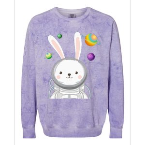 Happy Easter Day Bunny Egg astronaut Space Colorblast Crewneck Sweatshirt