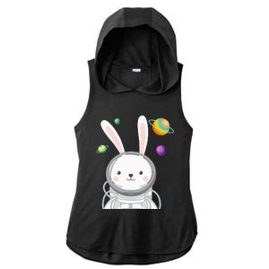 Happy Easter Day Bunny Egg astronaut Space Ladies PosiCharge Tri-Blend Wicking Draft Hoodie Tank