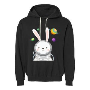 Happy Easter Day Bunny Egg astronaut Space Garment-Dyed Fleece Hoodie