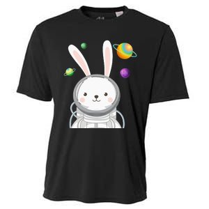 Happy Easter Day Bunny Egg astronaut Space Cooling Performance Crew T-Shirt