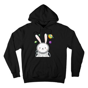 Happy Easter Day Bunny Egg astronaut Space Hoodie