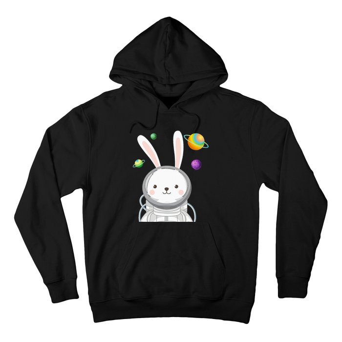 Happy Easter Day Bunny Egg astronaut Space Hoodie