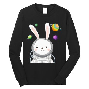 Happy Easter Day Bunny Egg astronaut Space Long Sleeve Shirt