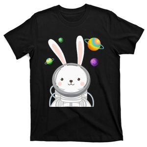 Happy Easter Day Bunny Egg astronaut Space T-Shirt