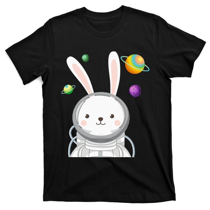 Happy Easter Day Bunny Egg astronaut Space T-Shirt