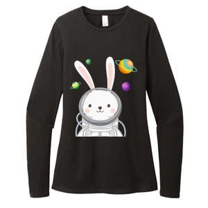 Happy Easter Day Bunny Egg astronaut Space Womens CVC Long Sleeve Shirt