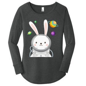 Happy Easter Day Bunny Egg astronaut Space Women's Perfect Tri Tunic Long Sleeve Shirt