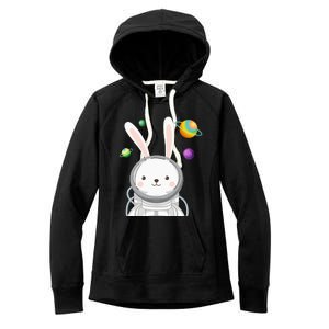 Happy Easter Day Bunny Egg astronaut Space Women's Fleece Hoodie