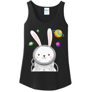 Happy Easter Day Bunny Egg astronaut Space Ladies Essential Tank