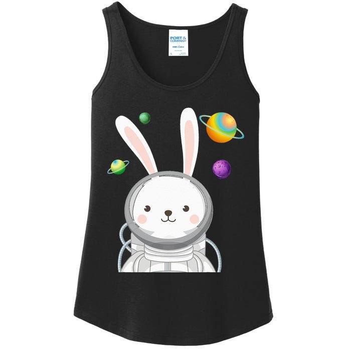 Happy Easter Day Bunny Egg astronaut Space Ladies Essential Tank