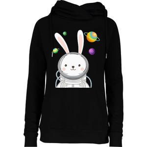 Happy Easter Day Bunny Egg astronaut Space Womens Funnel Neck Pullover Hood