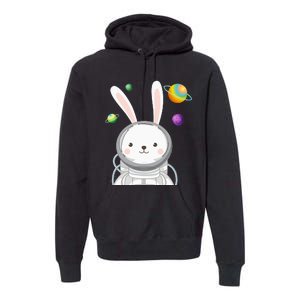 Happy Easter Day Bunny Egg astronaut Space Premium Hoodie